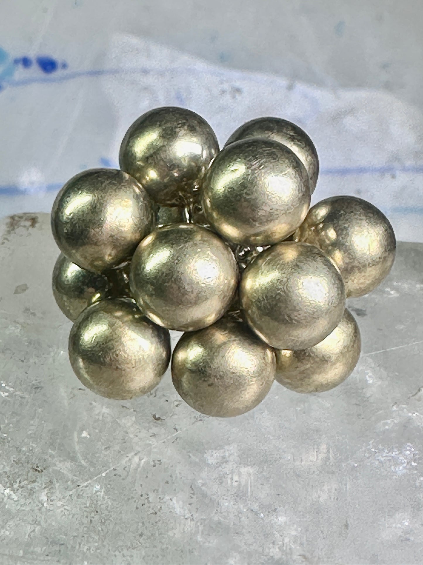 Vintage Balls Cha cha cluster ring Adami & Martucci band size 8 sterling silver women