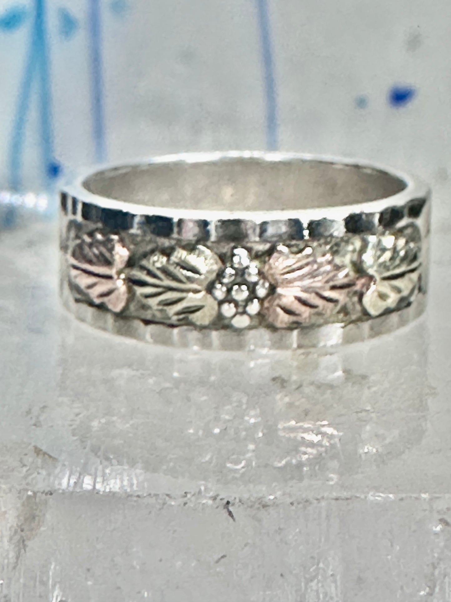 Black Hills Gold ring wedding band size 9.5 sterling silver 10K Landstrom women men