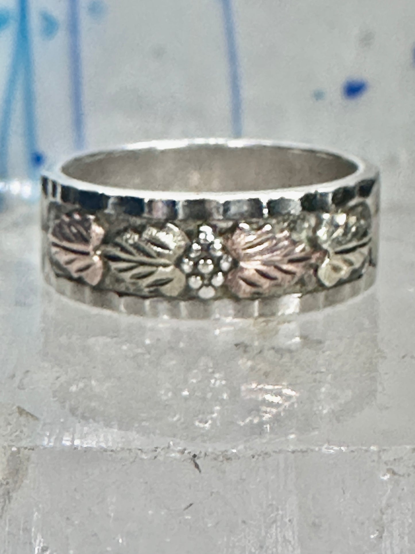 Black Hills Gold ring wedding band size 9.5 sterling silver 10K Landstrom women men