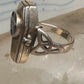 Vintage Sterling Silver Gothic Coffin Pentagram Secret Compartment Poison Ring Size 7.25