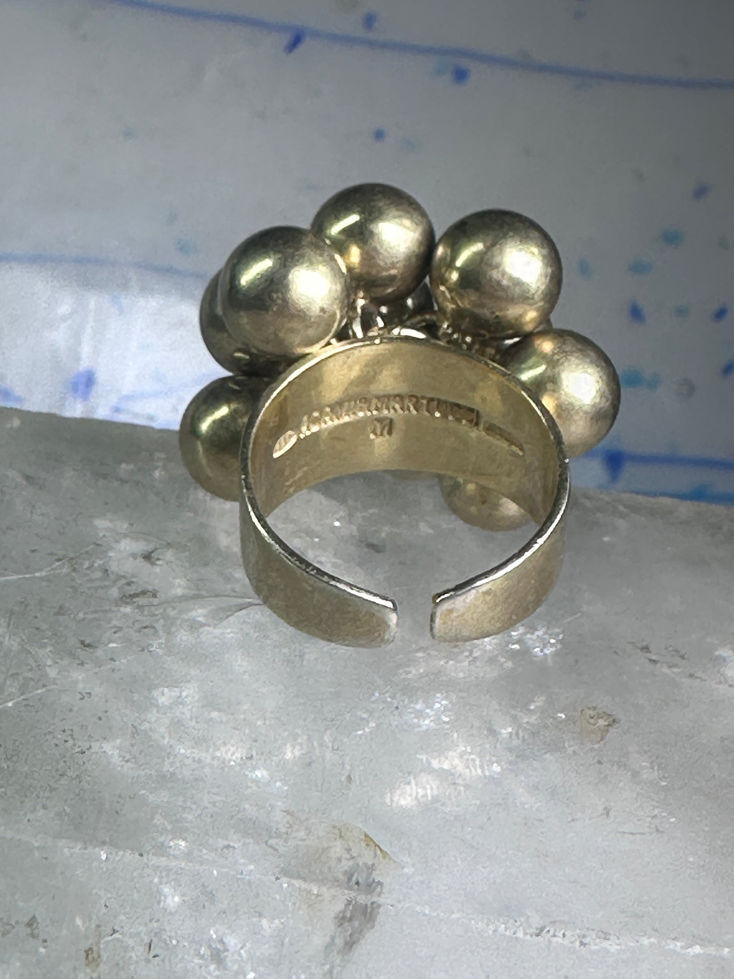 Vintage Balls Cha cha cluster ring Adami & Martucci band size 8 sterling silver women