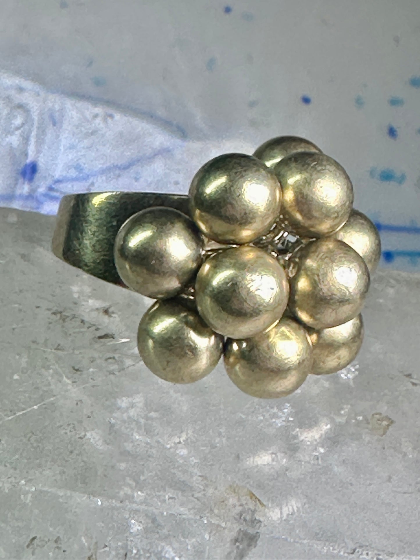 Vintage Balls Cha cha cluster ring Adami & Martucci band size 8 sterling silver women