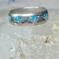 Vintage Zuni ring wedding band&nbsp; turquoise chips blue lapis size 11.2 sterling silver