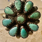 Zuni ring flower turquoise size 6 southwest sterling silver vintage women
