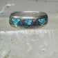 Vintage Zuni ring wedding band&nbsp; turquoise chips blue lapis size 11.2 sterling silver