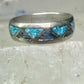 Vintage Zuni ring wedding band&nbsp; turquoise chips blue lapis size 11.2 sterling silver