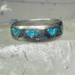 Vintage Zuni ring wedding band&nbsp; turquoise chips blue lapis size 11.2 sterling silver