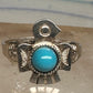 Vintage Sterling Silver Fred Harvey Thunderbird Turquoise Pinky Signet Ring Size 4.75 925