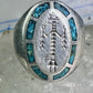 Vintage Kachina ring Turquoise Heavy band size 11 sterling silver women men