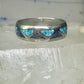 Vintage Zuni ring wedding band&nbsp; turquoise chips blue lapis size 11.2 sterling silver