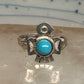 Vintage Sterling Silver Fred Harvey Thunderbird Turquoise Pinky Signet Ring Size 4.75 925