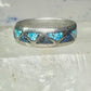 Vintage Zuni ring wedding band&nbsp; turquoise chips blue lapis size 11.2 sterling silver
