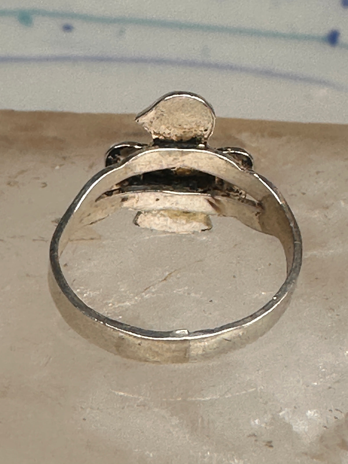 Vintage Sterling Silver Fred Harvey Thunderbird Turquoise Pinky Signet Ring Size 4.75 925