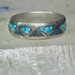 Vintage Zuni ring wedding band&nbsp; turquoise chips blue lapis size 11.2 sterling silver