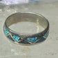 Vintage Zuni ring wedding band&nbsp; turquoise chips blue lapis size 11.2 sterling silver