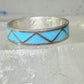 Vintage Zuni ring reconstituted turquoise size 10.25 wedding band sterling silver