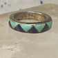Vintage turquoise lapis ring southwestern wedding band size 5.75 sterling silver women