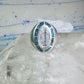Vintage Kachina ring Turquoise Heavy band size 11 sterling silver women men