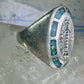 Vintage Kachina ring Turquoise Heavy band size 11 sterling silver women men