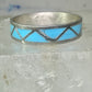 Vintage Zuni ring reconstituted turquoise size 10.25 wedding band sterling silver
