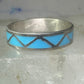 Vintage Zuni ring reconstituted turquoise size 10.25 wedding band sterling silver