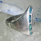 Vintage Kachina ring Turquoise Heavy band size 11 sterling silver women men