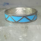 Vintage Zuni ring reconstituted turquoise size 10.25 wedding band sterling silver
