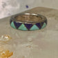 Vintage turquoise lapis ring southwestern wedding band size 5.75 sterling silver women