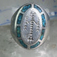 Vintage Kachina ring Turquoise Heavy band size 11 sterling silver women men
