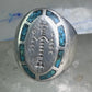 Vintage Kachina ring Turquoise Heavy band size 11 sterling silver women men