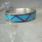 Vintage Zuni ring reconstituted turquoise size 10.25 wedding band sterling silver