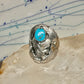 Vintage Sterling Silver Signed R Sadie Randolph Navajo Turquoise Eagle Feather Ring Size 13 925