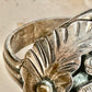 Vintage Sterling Silver Signed R Sadie Randolph Navajo Turquoise Eagle Feather Ring Size 13 925