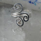 Spiral toe ring pinky floral toe band size 4 adjustable sterling silver women girls