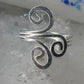 Spiral toe ring pinky floral toe band size 4 adjustable sterling silver women girls