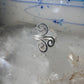 Spiral toe ring pinky floral toe band size 4 adjustable sterling silver women girls