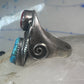 Navajo Turquoise Coral ring size_10 sterling silver women men