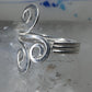 Spiral toe ring pinky floral toe band size 4 adjustable sterling silver women girls
