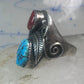 Navajo Turquoise Coral ring size_10 sterling silver women men