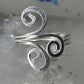 Spiral toe ring pinky floral toe band size 4 adjustable sterling silver women girls