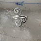 Spiral toe ring pinky floral toe band size 4 adjustable sterling silver women girls