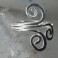 Spiral toe ring pinky floral toe band size 4 adjustable sterling silver women girls