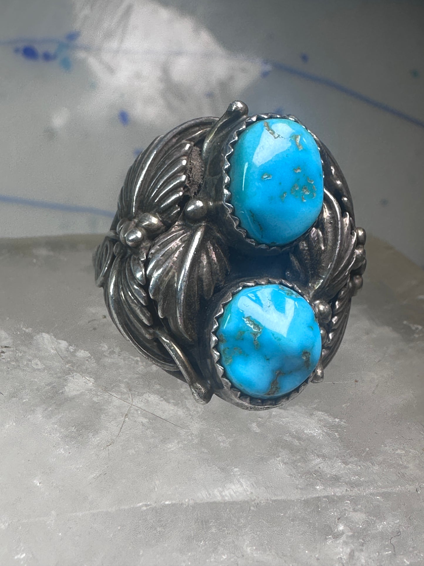Navajo Turquoise ring size_9.5 sterling silver women men signed FC