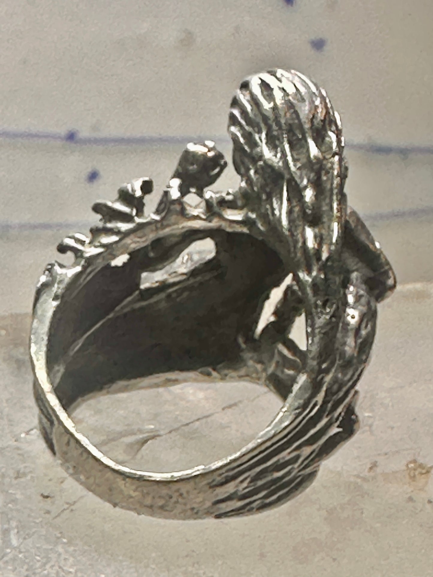 Mermaid ring size 9 heavy ocean sterling silver women men