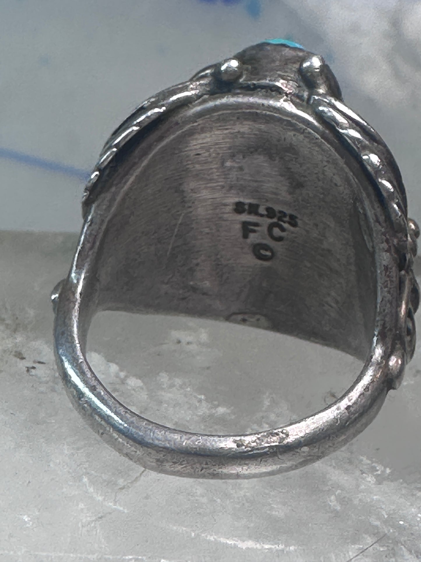 Navajo Turquoise ring size_9.5 sterling silver women men signed FC