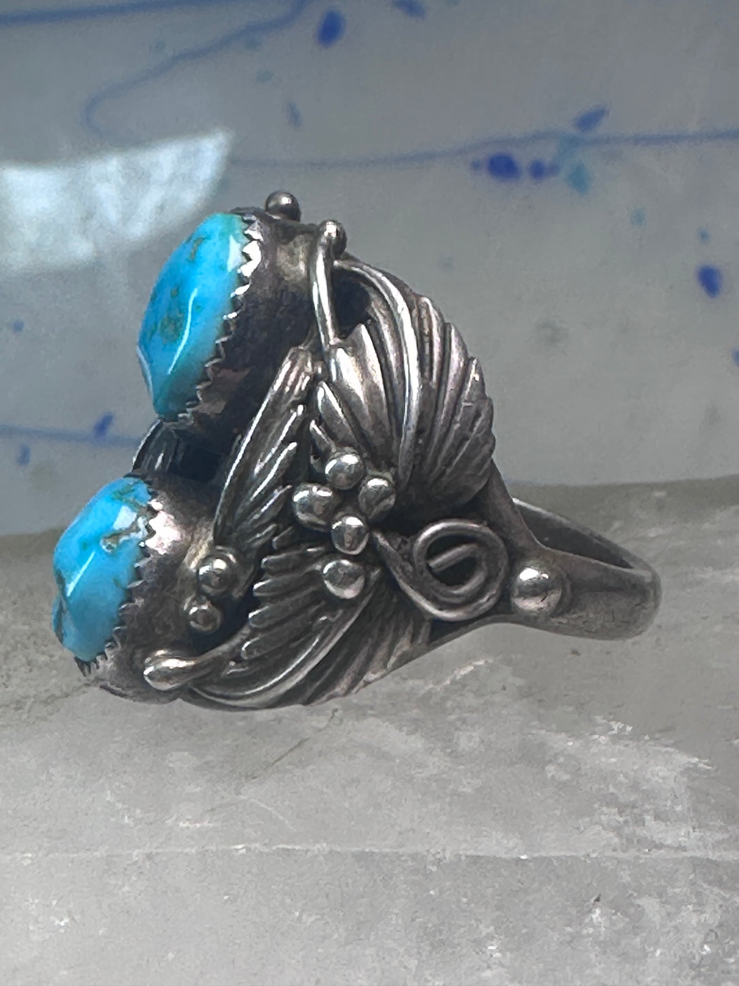 Navajo Turquoise ring size_9.5 sterling silver women men signed FC
