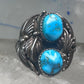 Navajo Turquoise ring size_9.5 sterling silver women men signed FC