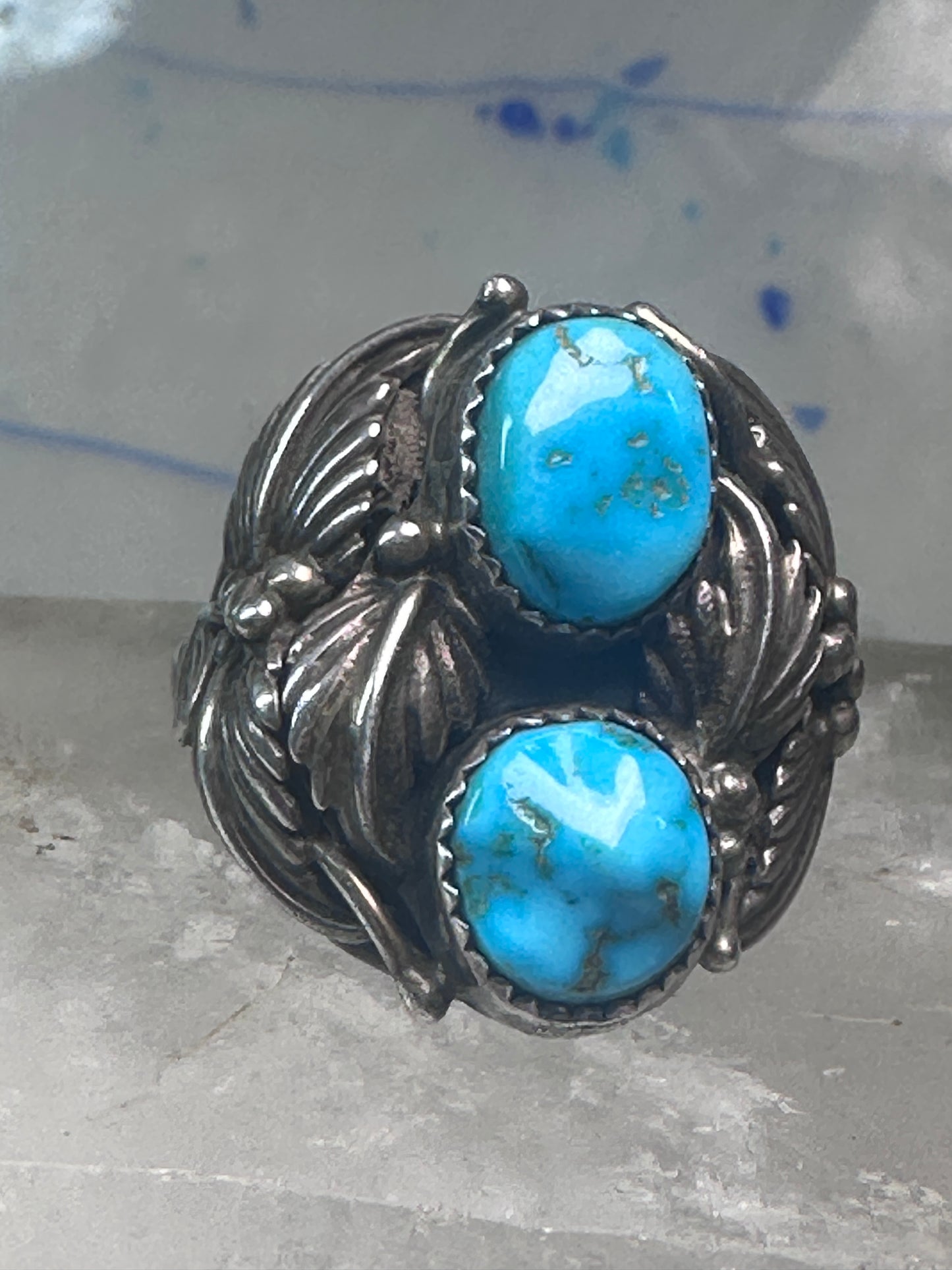 Navajo Turquoise ring size_9.5 sterling silver women men signed FC
