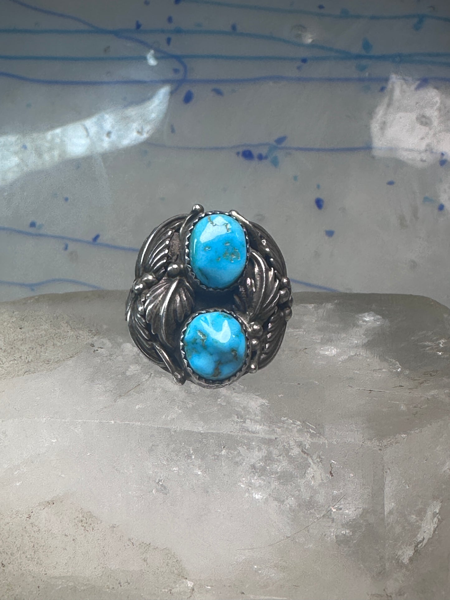 Navajo Turquoise ring size_9.5 sterling silver women men signed FC