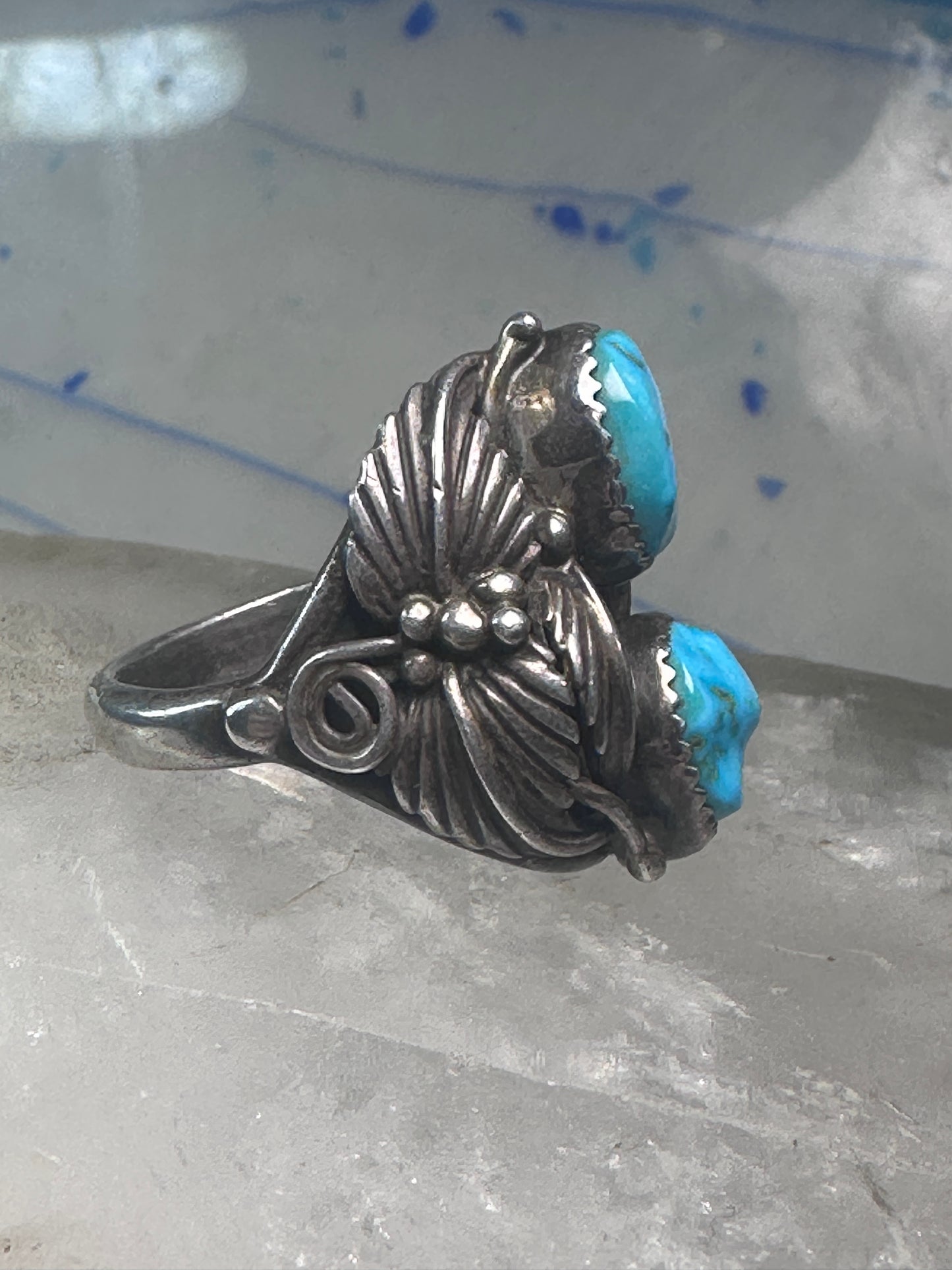 Navajo Turquoise ring size_9.5 sterling silver women men signed FC